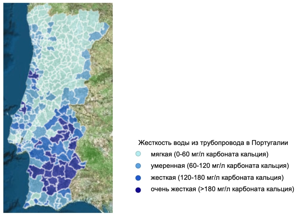 Карта жесткости воды