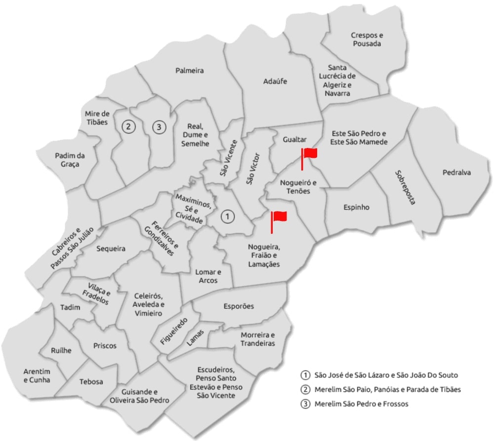 Изображение 2. Районы с хорошим месторасположением в португальском городе Брага