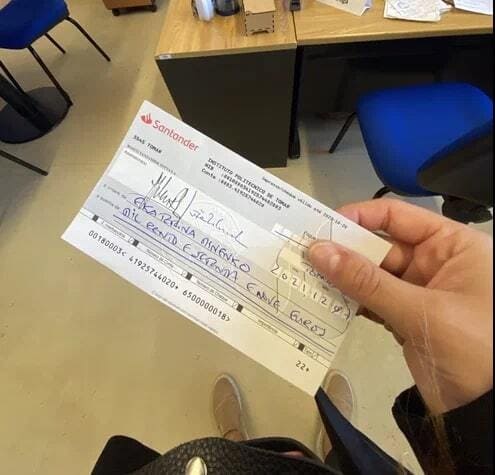 Рисунок 14. Чек со стипендией