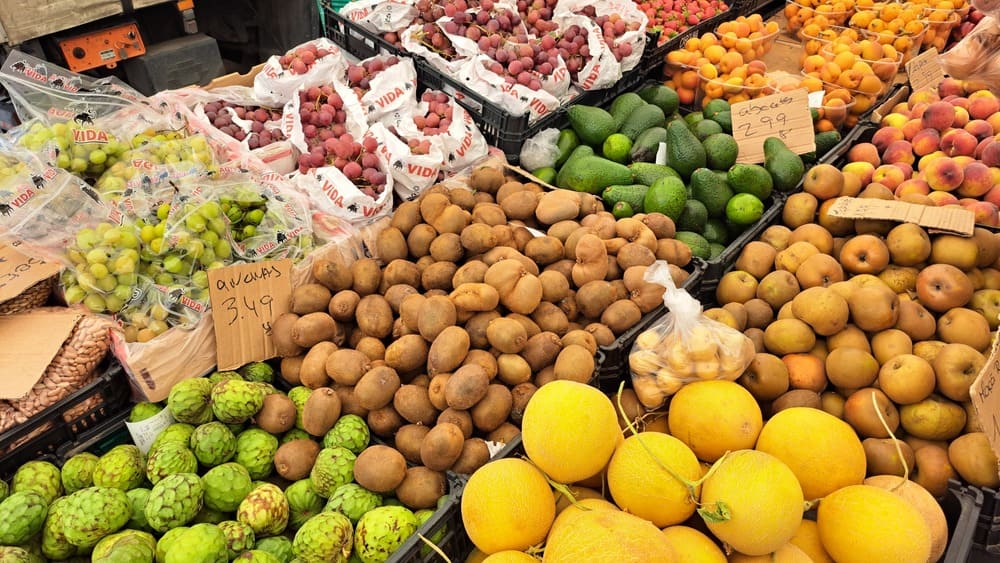 Image: A counter at the market.