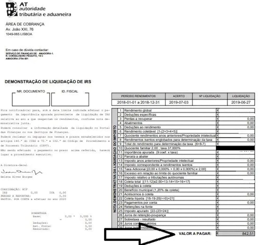 Nota De Liquida o De IRS WithPortugal Nota De Liquida o De IRS WithPortugal