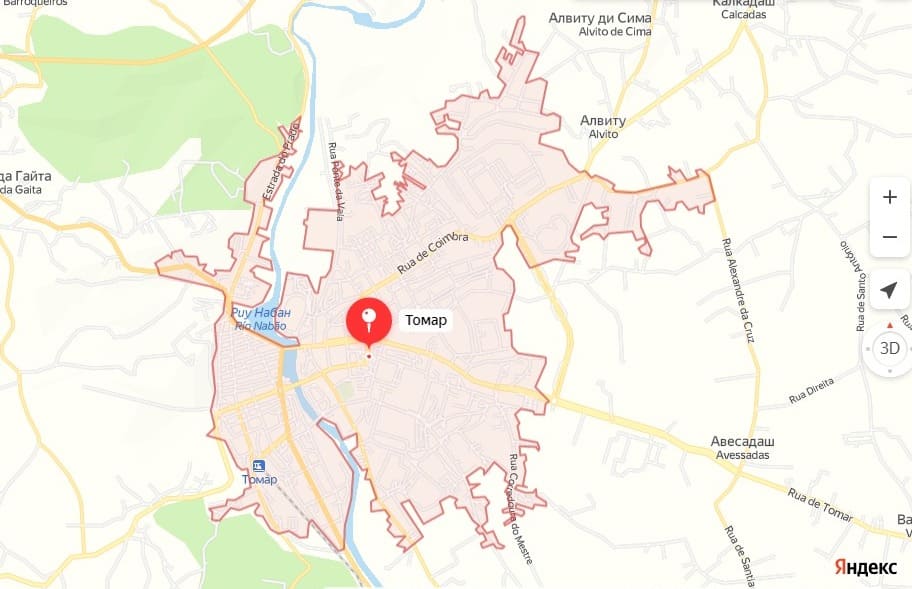 Рисунок 1 – Границы города Томар