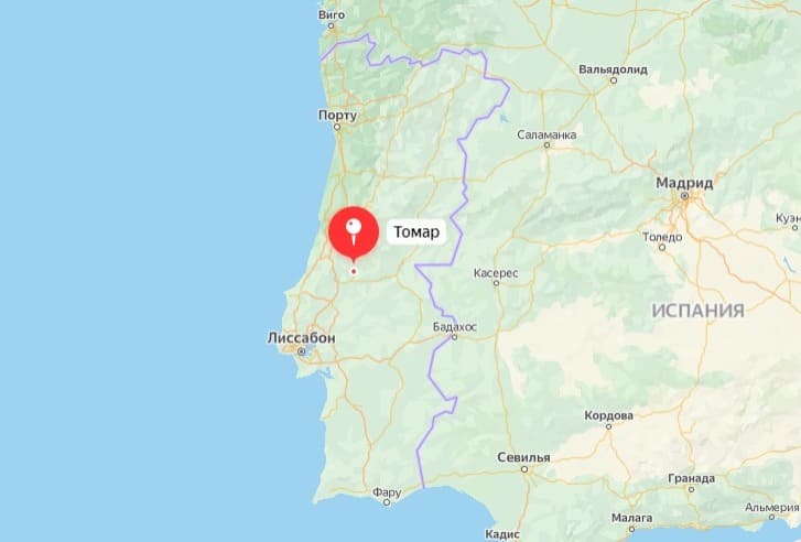 Рисунок 2 – Территориальное расположение города Томар